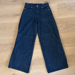 GAP Jeans Baggy Wide Leg Ultrasoft Size 25/0 Regular Dark Blue